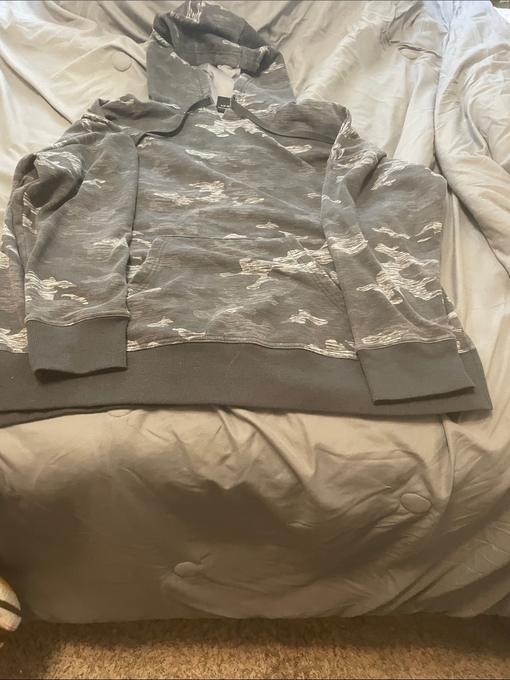 Athletic Works Gray Crewneck Hoodie with White Camouflage Pattern